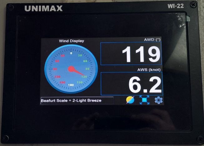 Wind display – compass and digital view